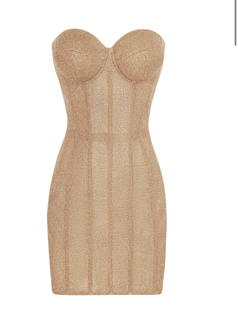 Strapless Shimmer Corset Dress in Gold